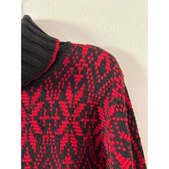Vintage Delia‎ Mckain Nordic Cotton Turtleneck Sweater Size M - Picture 3 of 6